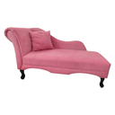 Ver imagem 3 de Recamier Divã Estofado Direito de Quem Senta Olivia Suede Rosa Barbie - Incasa Decor