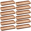 Ver imagem 1 de Kit 12 Petisqueiras Bandeja Retangular de Bambu 28x11cm Prato Salgados Petisco Hire Lyor