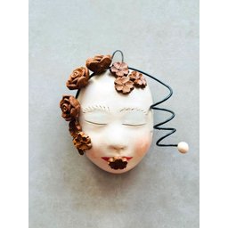 Máscara de Mulher Nene Cavalcanti. Artesanal Parede Pendurar - 3