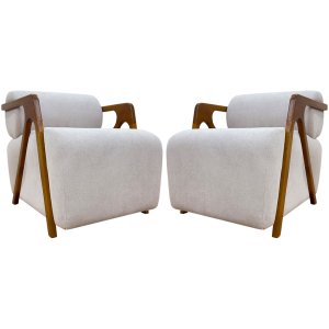 Kit 2 Poltronas Decorativas para Sala Chloe Bouclé Persa Premium