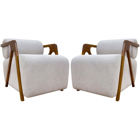 Kit 2 Poltronas Decorativas para Sala Chloe Bouclé Persa Premium