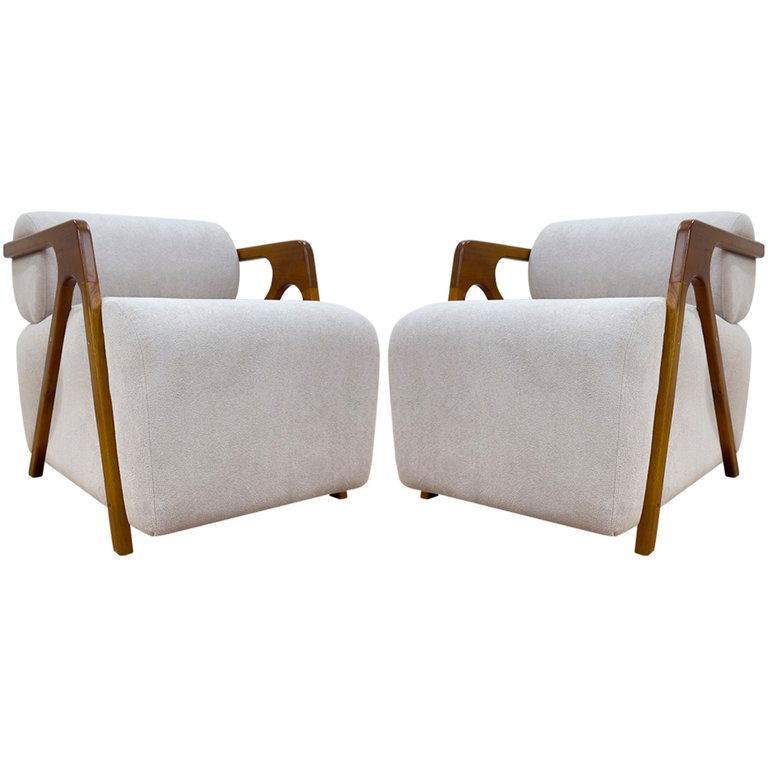 Kit 2 Poltronas Decorativas para Sala Chloe Bouclé Persa Premium