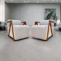 Kit 2 Poltronas Decorativas para Sala Chloe Bouclé Persa Premium - 2