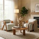 Ver imagem 1 de Kit 2 Poltronas Chloe Decorativas Orgânicas Bouclé Premium de Luxo Sala Quarto Recepção Encosto Rolo
