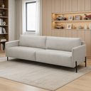 Ver imagem 1 de Sofá 3 Lugares para Sala de Estar Living 204cm Industrial Italy F04 Linho Cru - Lyam Decor