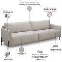 Ver imagem 5 de Sofá 3 Lugares para Sala de Estar Living 204cm Industrial Italy F04 Linho Cru - Lyam Decor