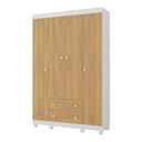 Ver imagem 2 de Guarda-roupa Infantil 122cm 4 Portas e 2 Gavetas Allegra Multimóveis Mp4443 Branco/madeirado
