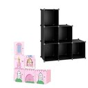 Ver imagem 5 de Guarda Roupa Infantil Rosa Meninas Modular Portatil Armario Organizador Brinquedos Sapateira 6 Porta