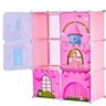 Guarda Roupa Infantil Rosa Meninas Modular Portatil Armario Organizador Brinquedos Sapateira 6 Porta - 1