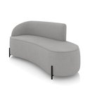 Ver imagem 2 de Sofá 3 Lugares Orgânico 180cm Pé Ferro Preto Morgan Suede Cinza