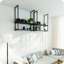 Ver imagem 1 de Nicho Preto Prateleira Suspensa Teto Sala Preta 1.20mt
