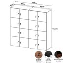 Ver imagem 3 de Armário Organizador Locker 16 Portas c/ Chave F5 Office Cor:Nogal com Preto