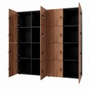 Ver imagem 2 de Armário Organizador Locker 16 Portas c/ Chave F5 Office Cor:Nogal com Preto
