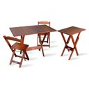 Ver imagem 1 de Conjunto De Mesa 1,10x70 E Mesa Aparador Dobrável Com 2 Cadeiras Imbui
