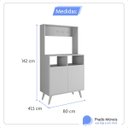 Ver imagem 3 de Cantinho do Café com 2 Portas - Aparador Buffet Multiuso:off White/freijo