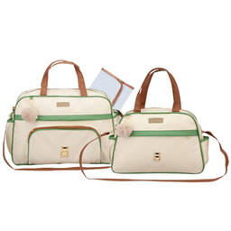 Kit Bolsas Maternidade Espera Feliz Petit Bege e Verde - 2