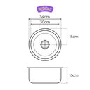 Ver imagem 2 de Pias Balcões Armários Móveis - Cuba Redonda em Aço 304 30x15cm