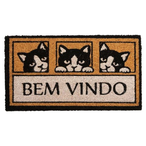 Capacho Fibra de Coco Estampado 31 Bege-preto 0,33x0,60m