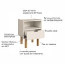 Ver imagem 6 de Mesa de Cabeceira Orgânica 1 Gaveta Aura Branco
