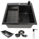 Ver imagem 2 de Cuba Gourmet Quadrada de Aço Inox Preta 44x44cm com Acessórios - Cub-005 - Stillus Home