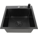 Ver imagem 1 de Cuba Gourmet Quadrada de Aço Inox Preta 44x44cm com Acessórios - Cub-005 - Stillus Home