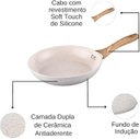 Ver imagem 3 de Frigideira Antiaderente Cerâmica 24cm Bege Indução Mundiart