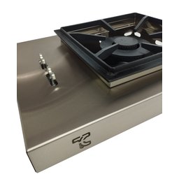 Bifeteira de Embutir Inox com Queimador Duplo e Chapa 30x30 - 4