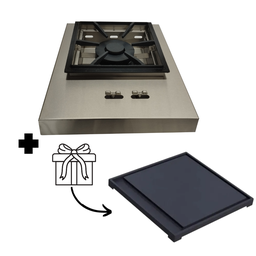 Bifeteira de Embutir Inox com Queimador Duplo e Chapa 30x30 - 1
