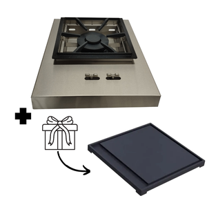 Bifeteira de Embutir Inox com Queimador Duplo e Chapa 30x30