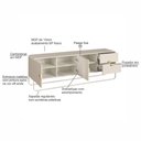 Ver imagem 4 de Rack Bancada Organica TV 65 pol 180 cm 28076 Off White Artesano