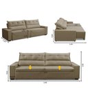 Ver imagem 3 de Sofá Retrátil e Reclinável 5 Lugares 300cm Veludo Antonella Adonai Estofados