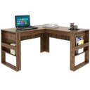 Ver imagem 5 de Mesa de Canto para Escritório em L Angular Detalhe Ripado Nogal