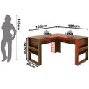 Ver imagem 4 de Mesa de Canto para Escritório em L Angular Detalhe Ripado Nogal