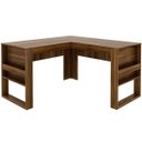 Ver imagem 6 de Mesa de Canto para Escritório em L Angular Detalhe Ripado Nogal