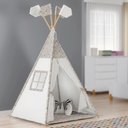 Ver imagem 1 de Cabana Infantil 110cm Casinha M08 Tecido Patchwork Branco