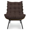 Ver imagem 6 de Kit Poltrona Costela com Puff para Sala Suede Marrom