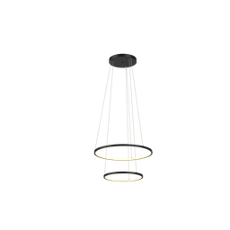 Lustre Pendente Anel de Led Hoop 2 Argolas Aros em Alumínio 43W - 1