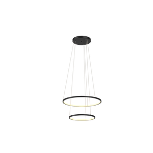 Lustre Pendente Anel de Led Hoop 2 Argolas Aros em Alumínio 43W