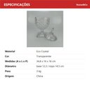 Ver mais imagens de Potiche Decorativo de Cristal Transparente 24x20x20cm Tampa Enfeite Sala Mesa