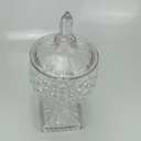 Ver imagem 2 de Potiche Decorativo de Cristal Transparente 24x20x20cm Tampa Enfeite Sala Mesa