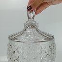 Ver imagem 4 de Potiche Decorativo de Cristal Transparente 24x20x20cm Tampa Enfeite Sala Mesa