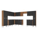 Ver imagem 5 de Armário Cozinha Modulada Completa de Canto 534cm Pequim Pop Multimóveis Mp3771 Madeirado/preto