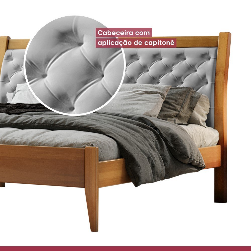 Cama Casal Queen Vivare 160cm Amêndoa Mel/tecido Welutop:amêndoa Mel - 6