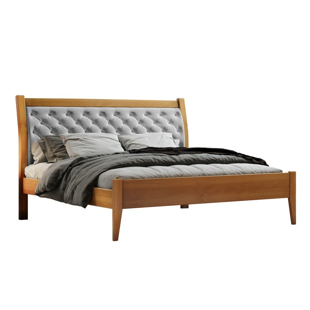 Cama Casal Queen Vivare 160cm Amêndoa Mel/tecido Welutop:amêndoa Mel - 2