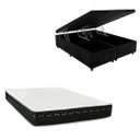 Ver imagem 1 de Cama Box Baú Bipartida Blindada + Colchão Eagle Molas Bonnel 22cm | Kit Completo com Cabeceira Boton
