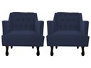 Ver imagem 1 de Kit 2 Poltronas Decorativa Julia Suede Azul Marinho Pés Madeira Ms Decor