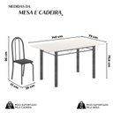 Ver imagem 6 de Conjunto de Mesa Tubular 140cm x 75cm Tampo em Vidro com 6 Cadeiras Iris B Prata/Preto Liso/Martelado