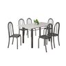 Conjunto de Mesa Tubular 140cm X 75cm Tampo em Vidro com 6 Cadeiras Iris B - 2