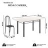 Conjunto de Mesa Tubular 140cm X 75cm Tampo em Vidro com 6 Cadeiras Iris B - 6