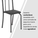 Ver imagem 7 de Conjunto de Mesa Tubular 140cm x 75cm Tampo em Vidro com 6 Cadeiras Iris B Prata/Preto Liso/Martelado